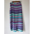 Chadwick   s Blue Purple Striped Zip Button Closure Maxi Skirt Silk Size 12 Y2k