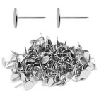 100 Pcs 0 43 Inch Silver Flat Head Thumb Tacks Upholstery Nails Push Pins