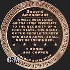 Tube Of 20 X 1 Oz Second Amendment Fine Copper Round - Bullion -