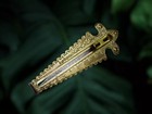 Antique 19thc Brass Sewing Knife Signed Webster Tailor Old Tool Rare