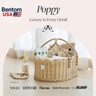 Premium Baby Diaper Caddy Organizer - Handmade   Award-winning Scalloped Rattan 