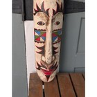 Large Hand Carved Wooden Tribal Mask 40  Painted Folk Art Wall Decor