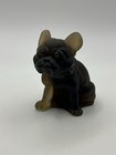 Vintage Westmoreland French Bulldog Brown Amber Rhinestone Eyes Figurine