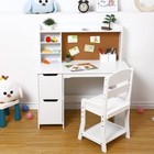 Kids Study Desk With Chair  Wooden Study Desk With Open Shelf   Storage Cabinet