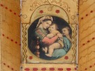 Vintage Triptych Florentine Madonna Of The Chair By Raphael Print Firenze Italy