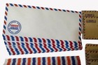 Vintage Style Airmail Envelopes Brown Kraft Red Blue Stripes Various Designs