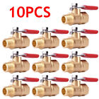 2 10pcs 1 4  Male Female Npt Brass Ball Valve Water Moisture Air Drain Shut Off