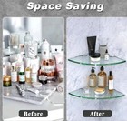 Corner Glass Shower Caddy 2 Pack 8mm-thick Tempered Glass Shelf 