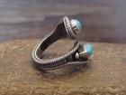 Native American Sterling Silver   Turquoise Ring By Lonjose - Size 7 5