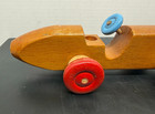 Antique Wooden Pull Behind Race Car Red Wheels