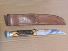 Vintage Case Usa 523 Split Stag Handle Round Pommel Large Hunting Knife 1950 s  
