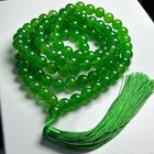 12mm Green 108 Jade Rosary Tibet Buddhism Mala Prayer Beads Tassel Necklace