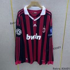 David Beckham 32 Ac Milan 2009 10 Uefa Champions League Long Sleeve Jersey M