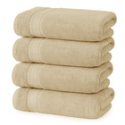 4 Pcs 100  Cotton Soft 600 Gsm Bath Towels 27x54 Inch Absorbent Shower Towel Set