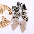 Gebelle Sailor Bow Hair Clips Leopard Beige
