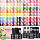 60 Pcs Gel Nail Polish Kit  55 Colors With Base Coat   4 Effects Top Coat Full