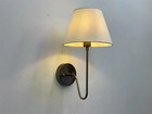 Antique Brass Wall Lamp Jute Shade Vintage Bedroom Bedside Sconce Lighting