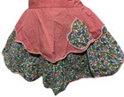 Vintage Half Apron Pink Blue Green Floral Pocket Cotton Tradwife Retro Kitchen