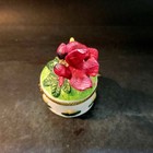 Hinged Bisque Porcelain Vintage Trinket Box With Two Red Cardinals