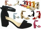 New Women s Color Ankle Strap Chunky Low High Heel Dress Party Sandal Shoes