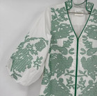 Hyacinth House By Tuckernuck White And Green Embroidery Arem Dress Sz Xs Maxi