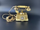 French Style Rotary Telephone Ivory Gold Victorian Vintage