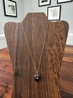 Antique Victorian Foolish Heart Mourning Whitby Jet Druzy Pyrite Necklace 12k Gf