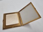 Vintage Unused Lilly Dache Art Deco Square Gold Powder Compact Switzerland