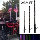 Spiral Led Whip Light Antenna Flag Utv Atv For Can Am Polaris Rzr 2ft 3ft 4ft