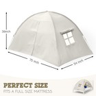 Beige Full Size Bed Tent For Kids Indoor Fort - Magical Pop Up Dream Tent For Ma