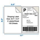 200 Half Sheet Self Adhesive Shipping Labels 8 5  X 5 5  Compatible With For    