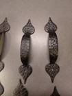 Vtg  Hammered Metal Drawer Pulls Black Made In Italy 5 1 4in  Lot Of 16