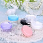 Empty Cream Jar Cosmetic Sample Pots Clear Plastic Travel Container Makeup Vials