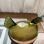 Avocado Green Indiana Glass Hen On Nest - Top Lid Replacement Chicken
