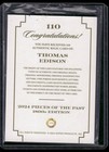 Thomas Edison 2024 Pieces Of The Past 1800s Edition Document Relic  110