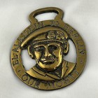 Brass Horse Medallion Vintage English Wwii Army Military Our Monty Portrait Show