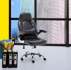 Swivel Adjustable Black Home Office Gaming Chair  Executive Flip Arms Chair