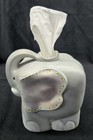 Vintage Handpainted Ceramic Elephant Tissue Box Cover  Trunk  Big Ears  Adorable