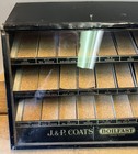 Vintage Rare J   P Coats Thread Spool Countertop Cabinet Lifting Glass Display
