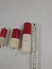 Vintage Wooden Fishing Net Floats Red   White Nautical Maritime Buoy Float   