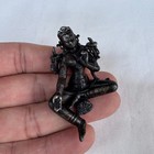 2  Old Chinese Tibetan Buddhism Black Lacquer Copper Green Tara Pendant Amulet