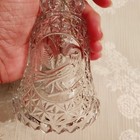 Vintage Clear Crystal Bell With Bird Motif Beautiful Item