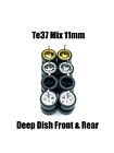 5 Sets Mix Of Deep Dish Te37 11mm Real Rider Wheels W  Rubber Tire Set For 1 64