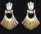 Vintage Taxco Sterling Silver 925 Mixed Metal Clip Earrings Signed Tl-52 Mexico