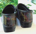 Dansko Womens Black pink green Clogs Professional Patent Leather Shoes 7 5-8