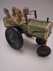 Vintage Antique 1940s Louis Marks Tin Toy Litho Jumping Jeep Made In Usa Wind Up