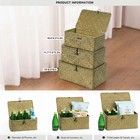 Nonam Set Of 3 Seagrass Wicker Baskets Lid Rectangular Boho Home Organizing