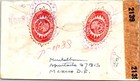 Mexico 1943 Wwii Reg Censored Sealed Cover Mult Franking Addr Usa Canc Mexico
