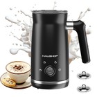 Haushof 4-in-1 Large Capacity Electric Milk Frother Steamers Automatic Warm Cold