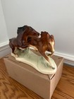 Vintage Made In Western Germany Two Running Horses Porcelain Figurine  33 